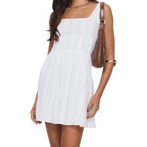 Princess Polly Lorinda Mini Dress White Size 2 NWT Organic Cotton Summer